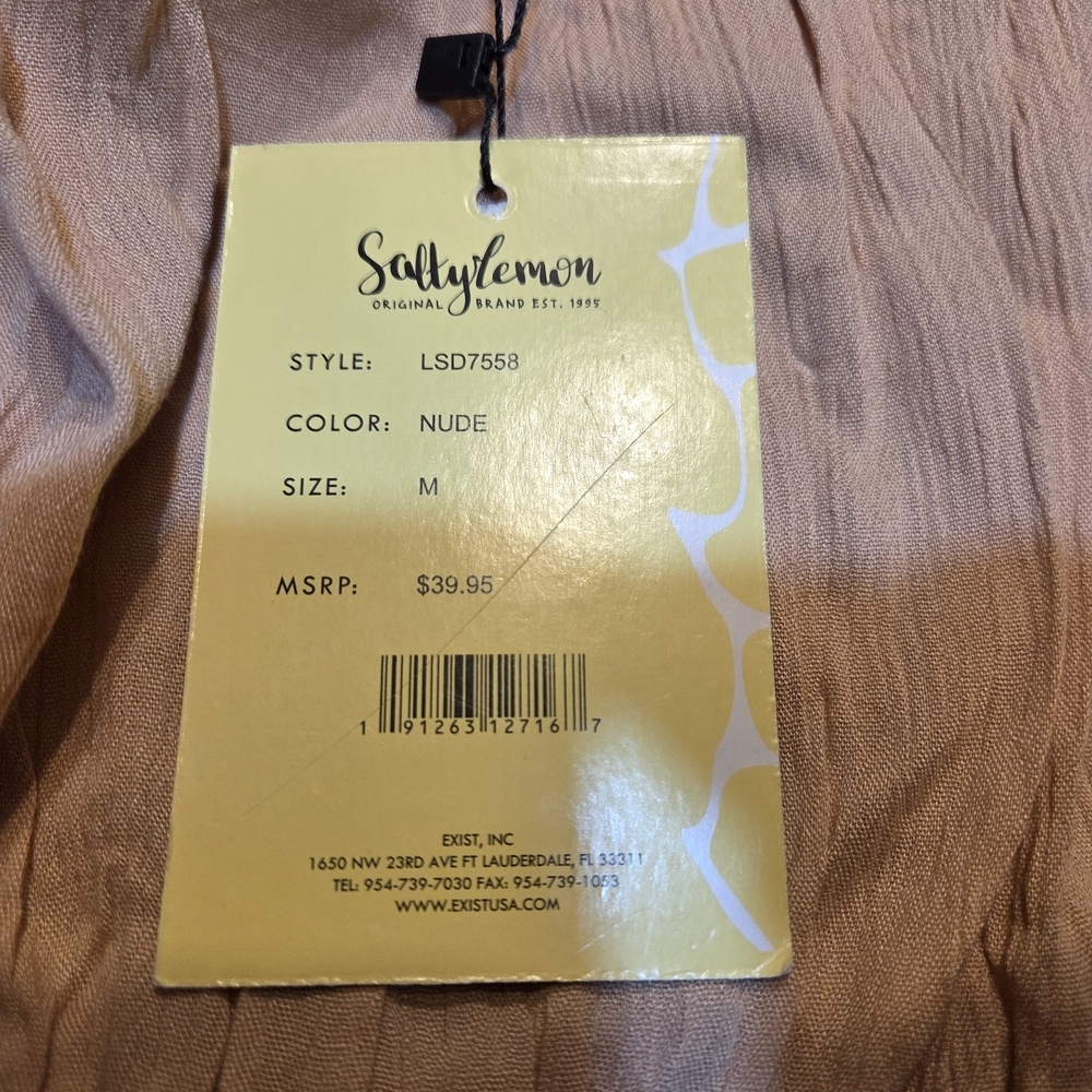 Peach Ruffled Spagattie Strap Sundress From Salty Lemon NWT - Picture 3 of 8
